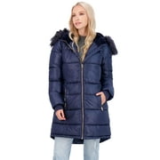 Jessica Simpson Puffer Coat For Women - Quilted Winter Coat w/ Faux Fur Hood