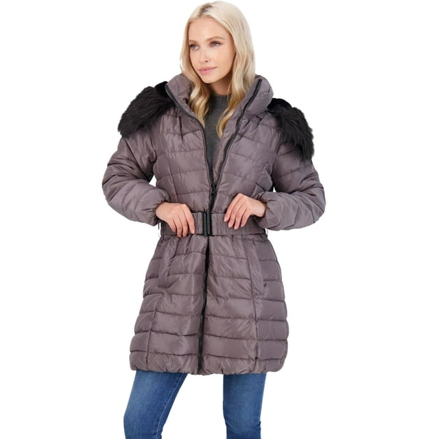 Jessica Simpson Puffer Coat for Women - Mid-Length Quilted Warm Winter ...
