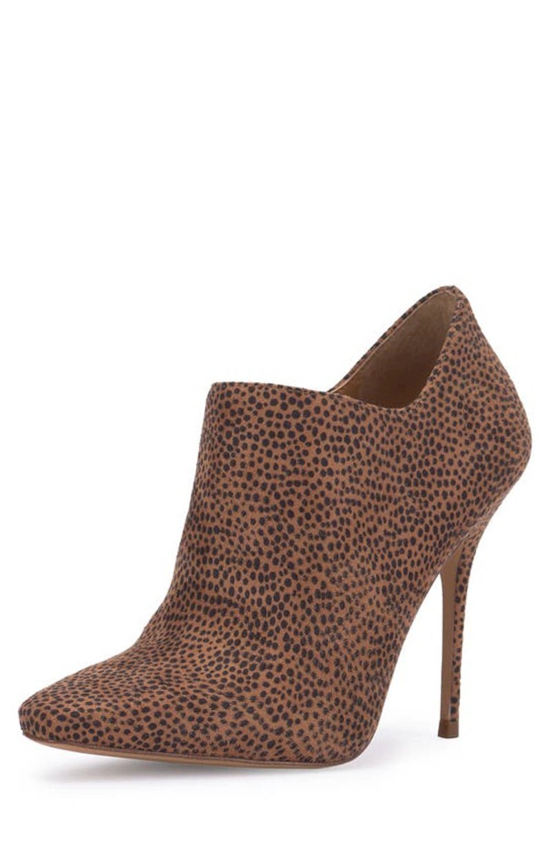 Jessica Simpson Pumps Womens Carolie Leopard Square Toe High Heel Dress Booties (Natural, 7.5)
