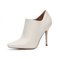 thumbnail image 1 of Jessica Simpson Pumps Womens Carolie White Square Toe Stiletto High Heel Booties (Chalk, 8.5), 1 of 6