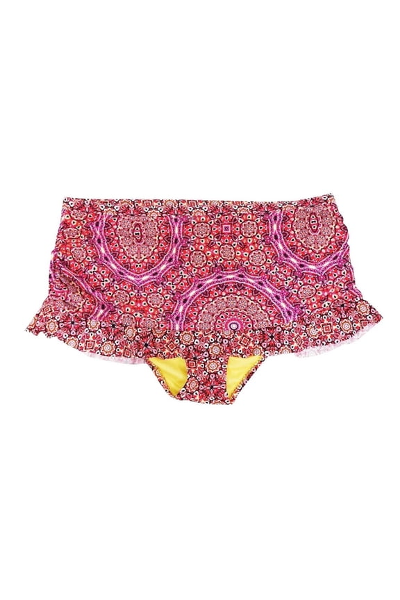 Red Gypsy Ruffle Bikini Swim Skirt Bottom Swimwear Women's Plus Size 0X