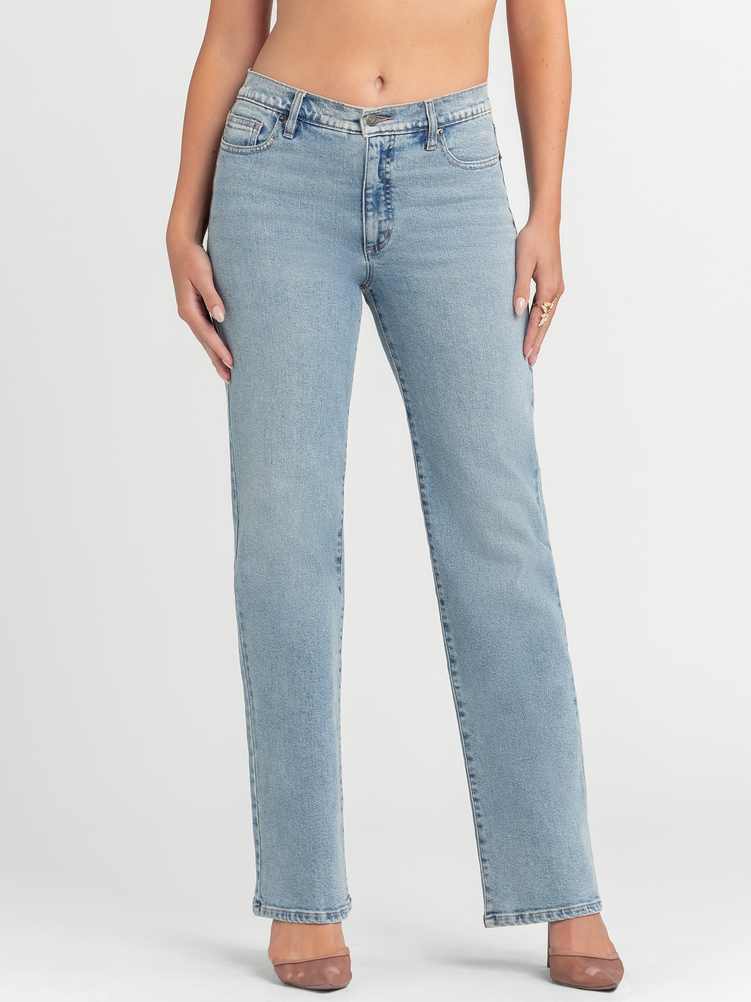 Jessica Simpson Women's Rosa Studded Relaxed Straight Leg Jeans