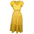thumbnail image 1 of Jessica Simpson Ruffled Yellow Maxi Dress, 1 of 2