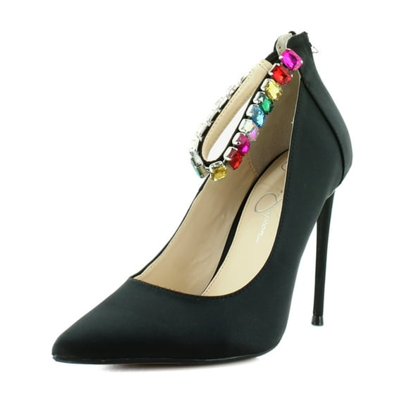 Jessica Simpson Samiyah Women's Heels Black Matte Satin Size 8 M