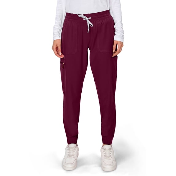 Jessica Simpson Scrubs Women's 6-Pocket Jogger Scrub Pants, Medical Uniform Pants with Zipper Pockets & Embroidered Logo