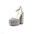 thumbnail image 1 of Jessica Simpson Skilla Black/White Platform Pump Buckle Strap Block Heel Sandals (Black/White, 9.5), 1 of 8