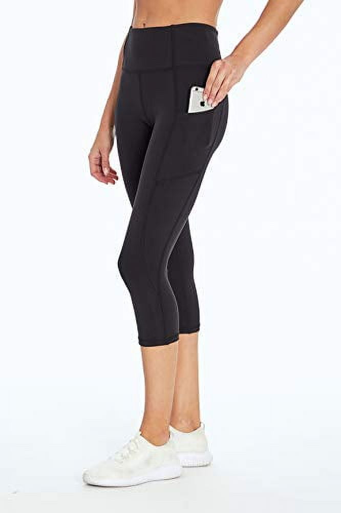 Jessica Simpson Sportswear Tummy Control Pocket Capri Legging, Meteorite,  Medium 