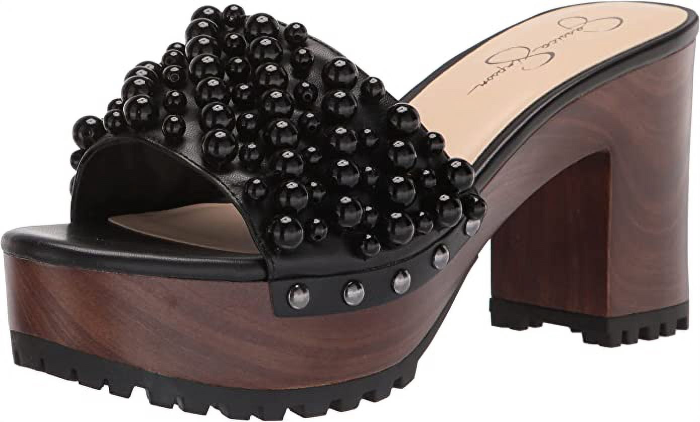 Jessica Simpson Telina2 Black Studded Pearl Detailed Slip On Block