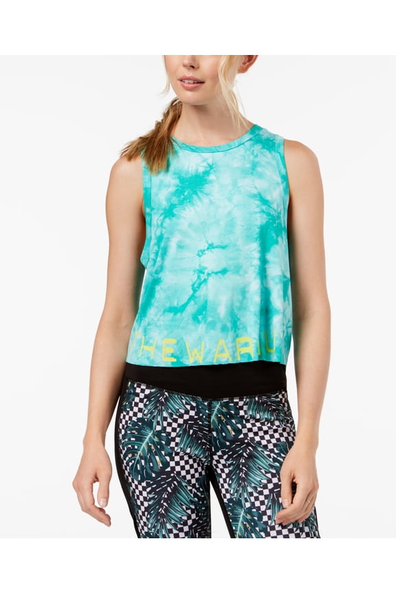 The Warmup Juniors Tie Dyed Logo Crop Tank Top Turf Dreams S