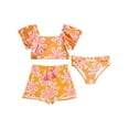 thumbnail image 1 of Jessica Simpson Toddler Girl Swimsuit Set with Shorts, 3- Piece Set, Sizes 2T-4T, 1 of 11