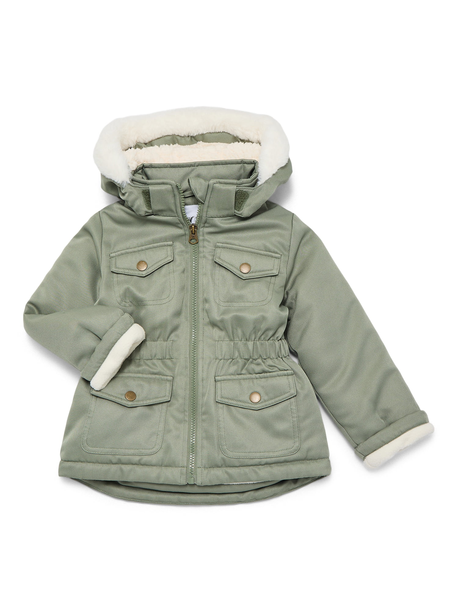 Jessica Simpson Toddler Girls' Cotton Twill Parka, Sizes 2T-5T