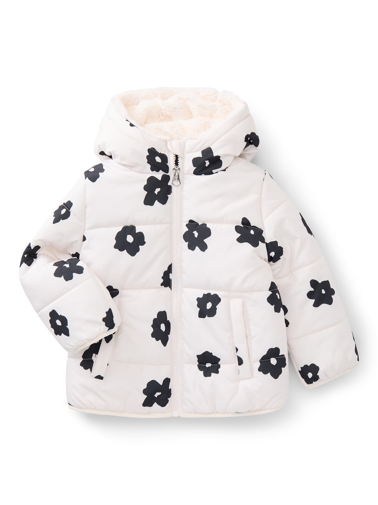 Jessica Simpson Toddler Girls Floral Puffer Jacket with Hood