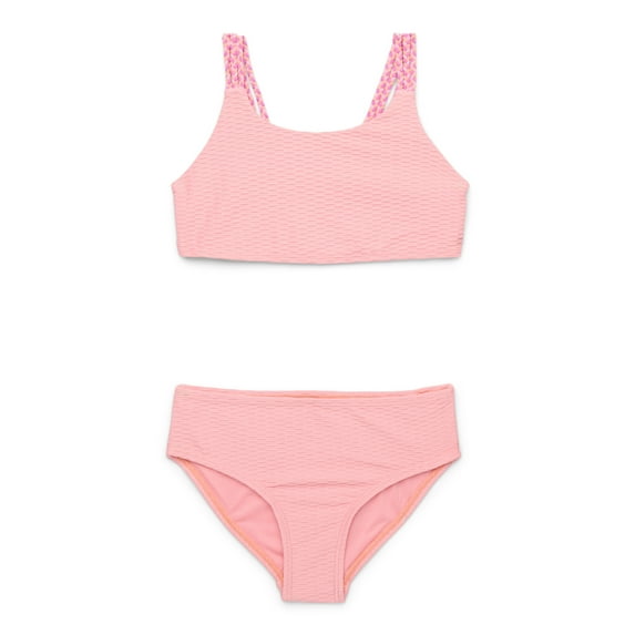 Jessica Simpson Toddler Girl Lurex Bikini Swimsuit, Two- Piece Set, Sizes 12M- 5T