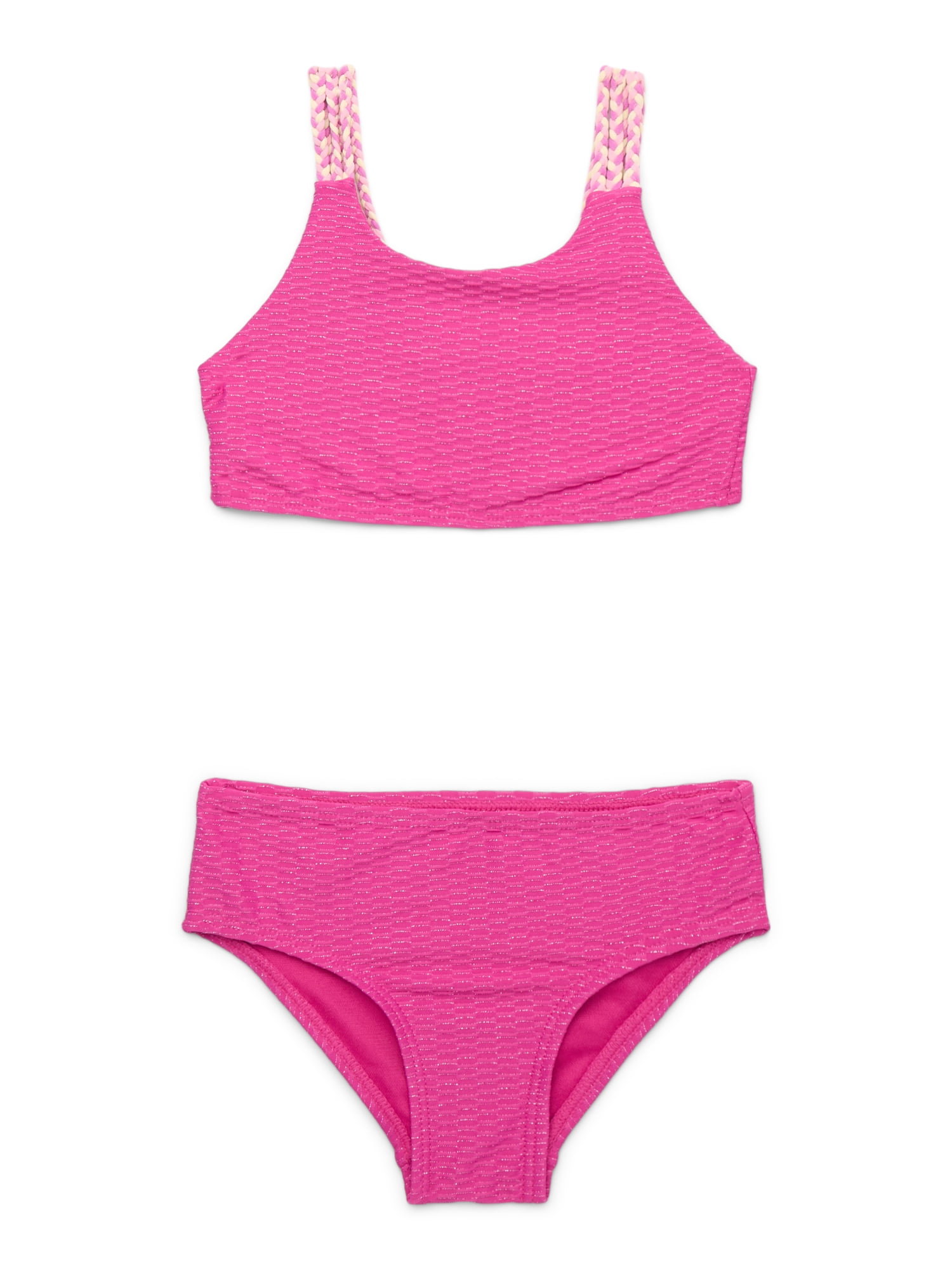 Jessica Simpson Toddler Girl Lurex Bikini Swimsuit, Two- Piece Set, Sizes 12M- 5T
