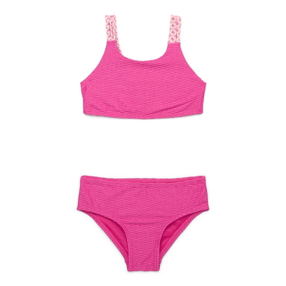 Jessica Simpson Toddler Girl Lurex Bikini Swimsuit, Two- Piece Set, Sizes 12M- 5T