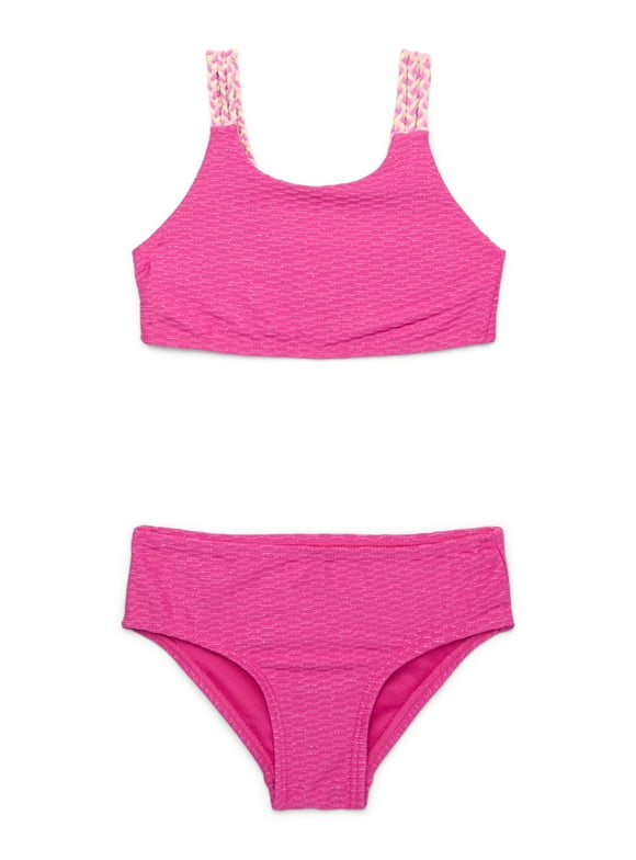 Toddler Girl Lurex Bikini Swimsuit, Two- Piece Set, Sizes 12M- 5T