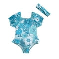 thumbnail image 1 of Jessica Simpson Toddler Girl Rash Guard Swimsuit with Headband, Sizes 12M-24M, 1 of 10