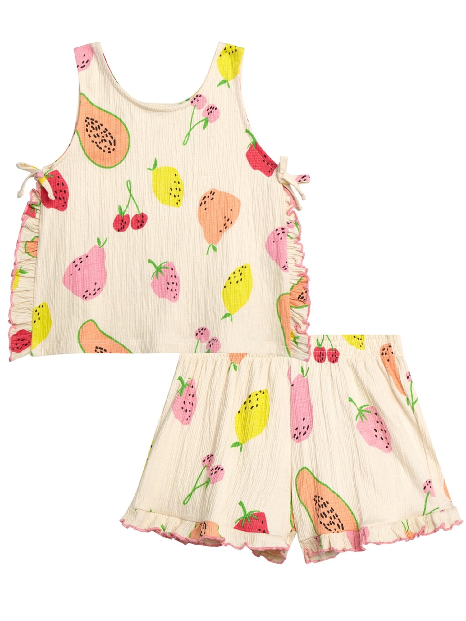 Jessica Simpson Toddler Girls' Ruffle Tank Top and Shorts Set, 2-Piece, Sizes 12M-24M