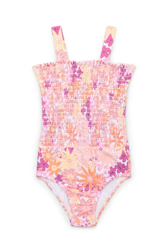 Toddler Girl Smocked Strapless One-Piece Swimsuit, Sizes 12M-5T