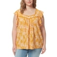 thumbnail image 1 of Jessica Simpson Trendy Plus Lauryn Sweetheart Top Palm Bliss Sunflower 3X, 1 of 1