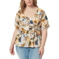 thumbnail image 1 of Jessica Simpson Trendy Plus Petra Button Front Top Bay Breeze 1X, 1 of 1