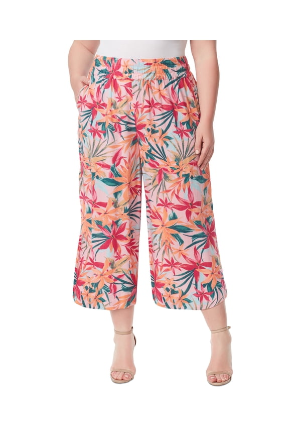 Trendy Plus Rosalie Wide Leg Pants Floral Canopy 2X