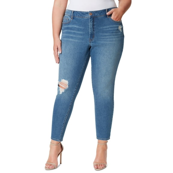 Jessica Simpson Trendy Plus Size Adored High Rise Skinny Ankle Jeans Magic Hour 14W