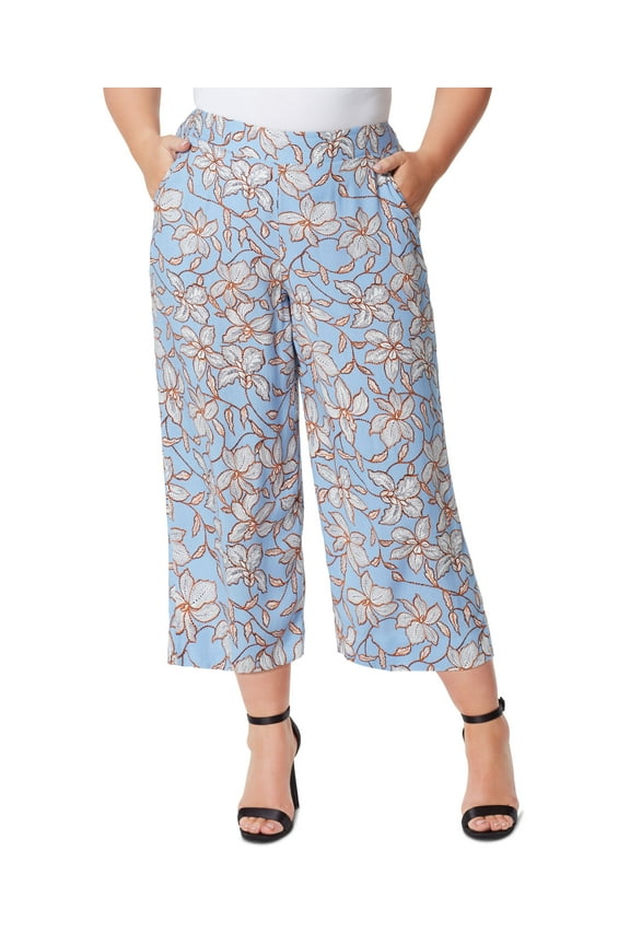 Trendy Plus Size Imogen Wide Leg Soft Pants Amazon Floral 3X