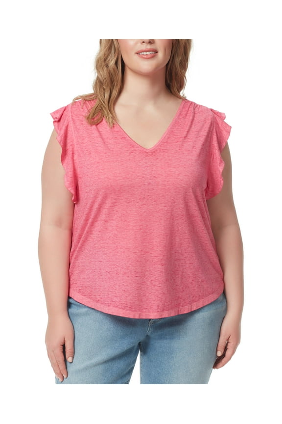 Trendy Plus Size Odin Ruffle Sleeve T-Shirt Cabaret 1X