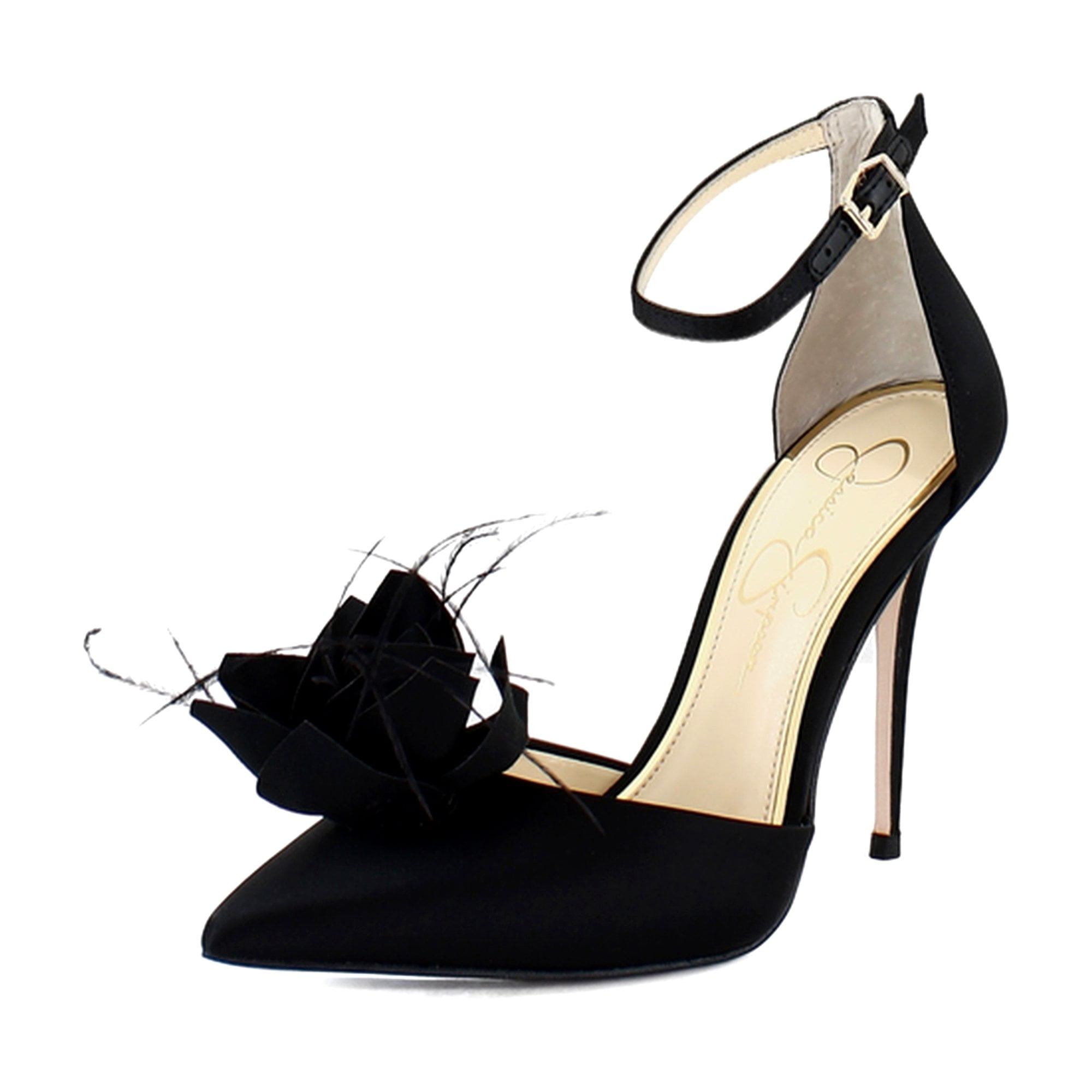 Winlyn Women's Heels Black Matte Satin Size 7 M