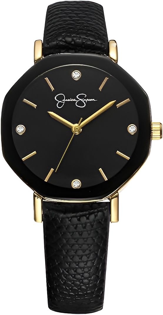 Jessica Simpson Women Leather Band Watch, Octagong Faceted  display picture 3