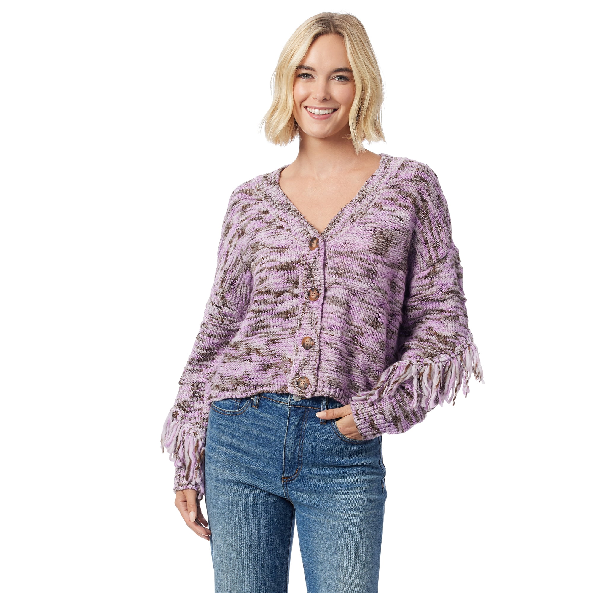 Jessica Simpson Women's and Women's Plus Aamina Fringe Cardigan, Sizes XS-4X