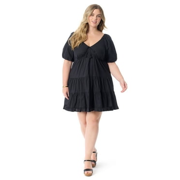 Jessica Simpson Women's Adalle Denim Tiered Short Dress, Sizes 0X-5X