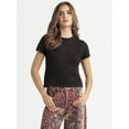 thumbnail image 1 of Jessica Simpson Women's Alicia Crochet Tee with Lace Up Back, Sizes XS-XL, 1 of 6