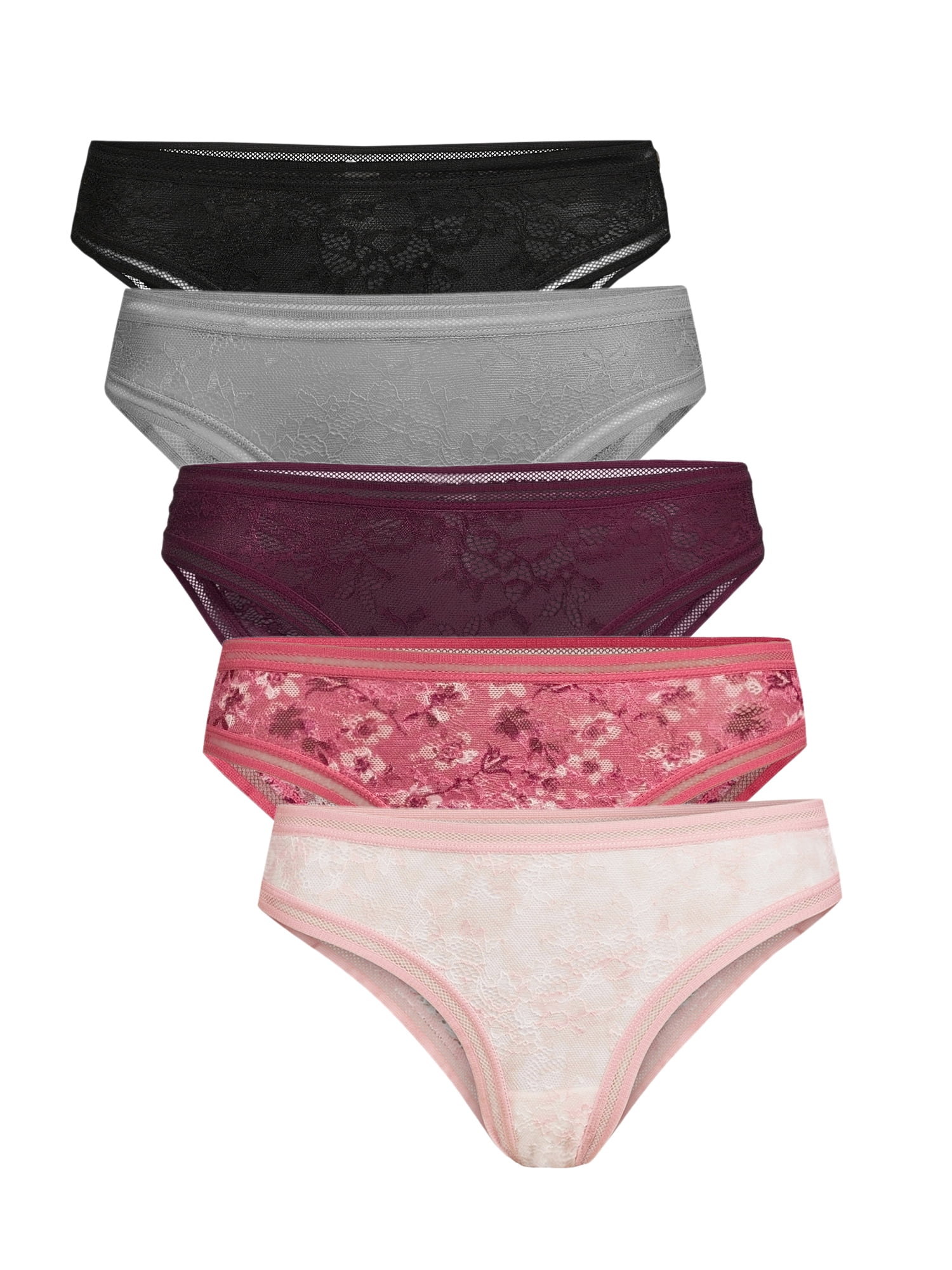 Jessica Simpson Women's Allover Lace Bikini Panties, 5-Pack