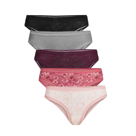 Jessica Simpson Women's Allover Lace Bikini Panties, 5-Pack