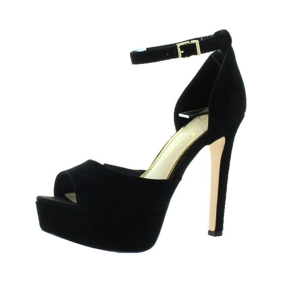 Jessica Simpson Women's Beeya Ankle Strap Platform Heeled Shoes Black Size 9