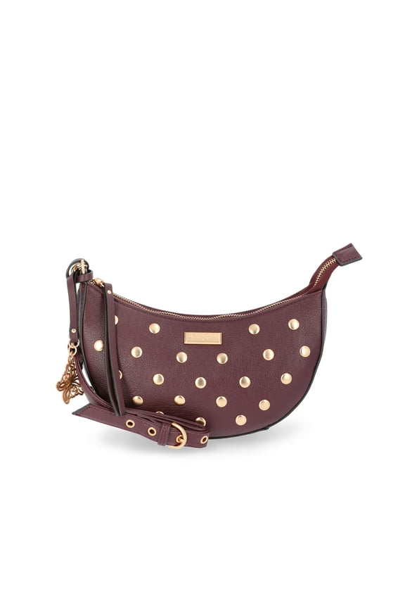 Women's Blanche Studded Crossbody Handbag, Pinot Noir