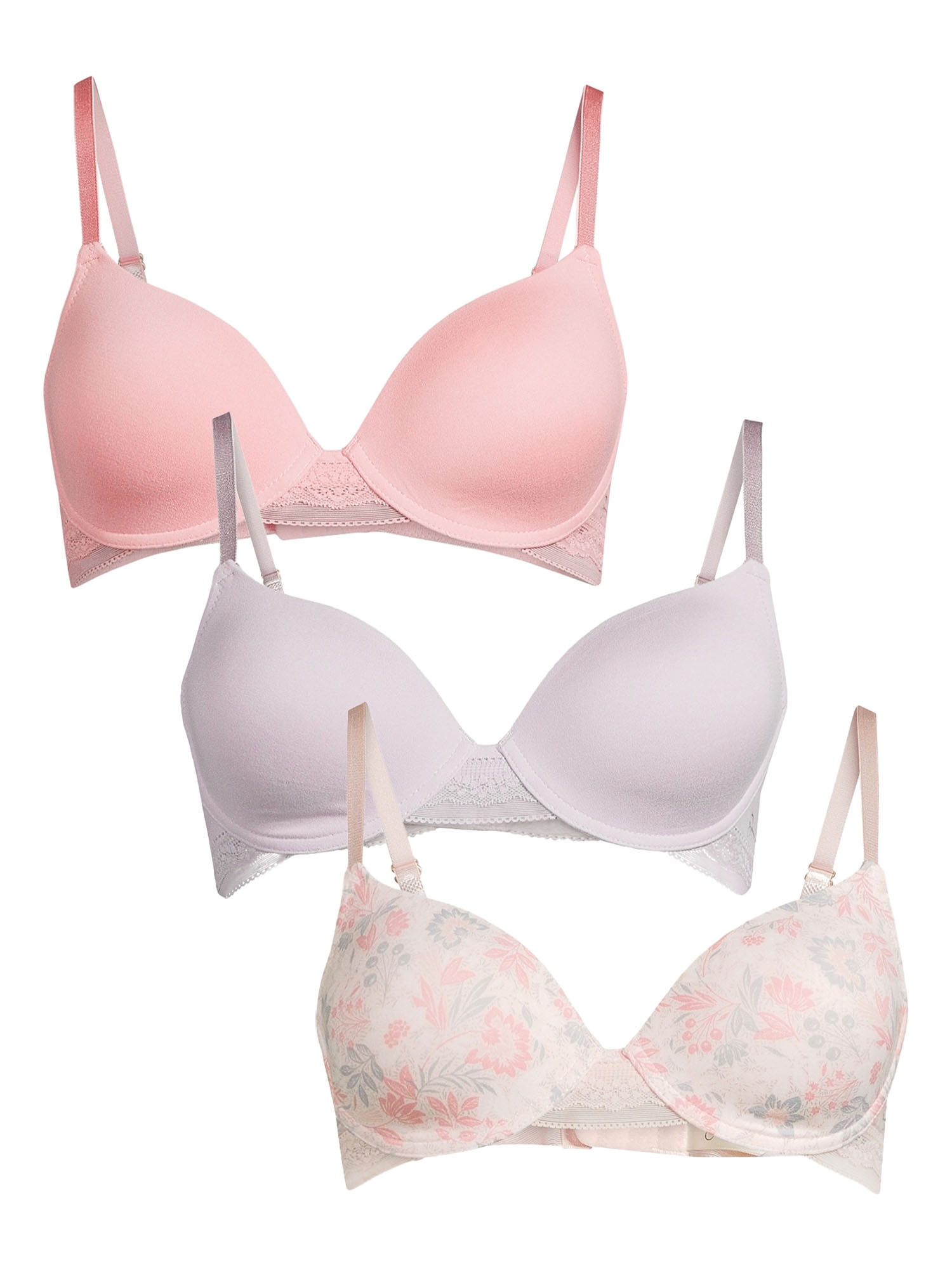 Set of 2 Jessica Simpson Pastel Lace Back Smoothing Bras