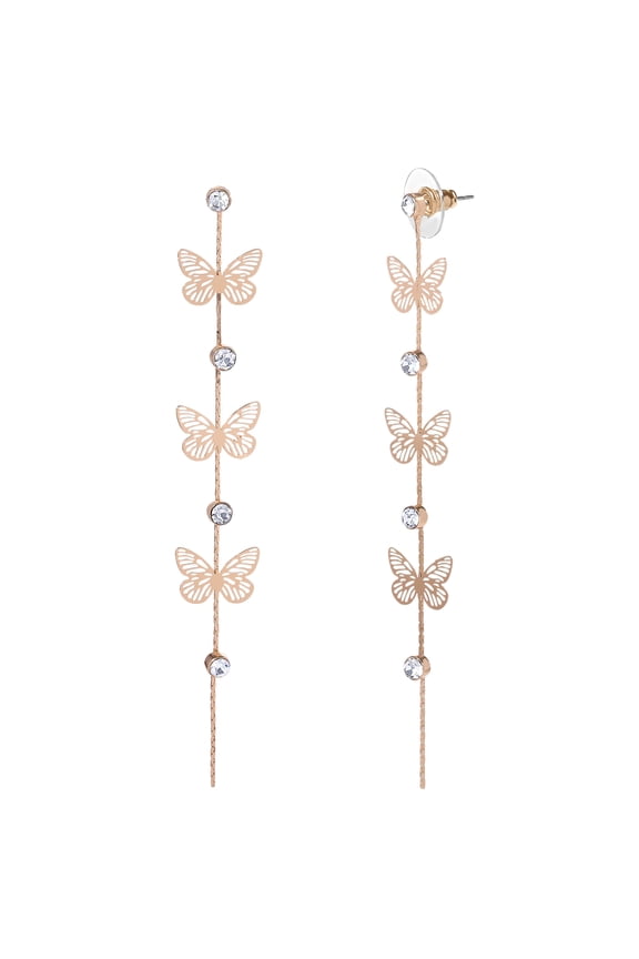 Women's Linear Butterfly Drop Earrings