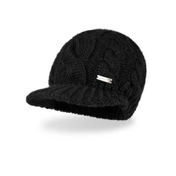 Jessica Simpson Women's Cable Knit Newsboy Beanie Hat with Brim