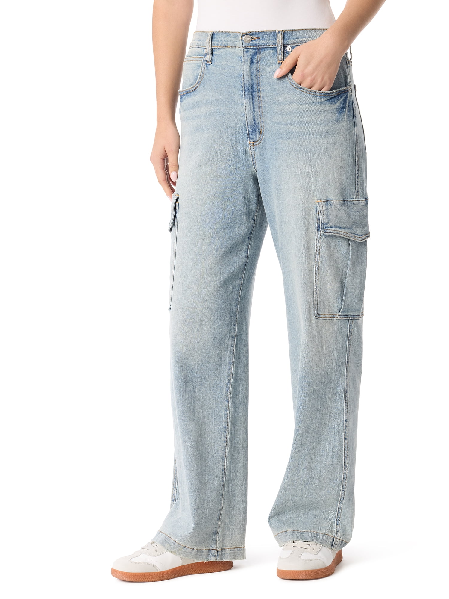 Women's High Rise Slim Straight Cargo Jeans