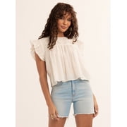 Jessica Simpson Womens and Womens Plus Chandler Flutter Sleeve Top, Sizes XS-4X