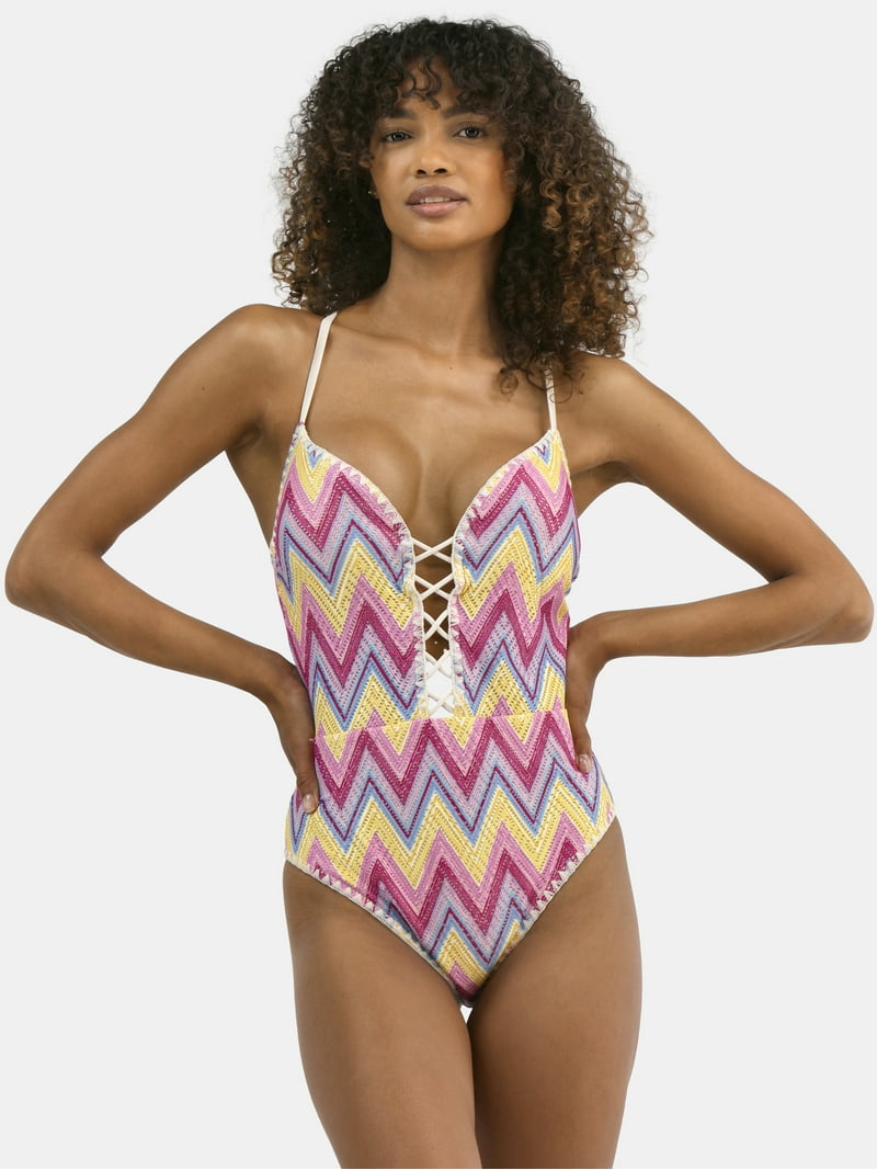 Ameri VINTAGE HOLEONEPIECE SWIMWEAR Sサイズ Shapesolver_7105203BlkIvo_Blac