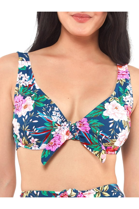 Women's Contemporary Gardenia Paradise Tie Front Underwire D-Bra Swimsuit