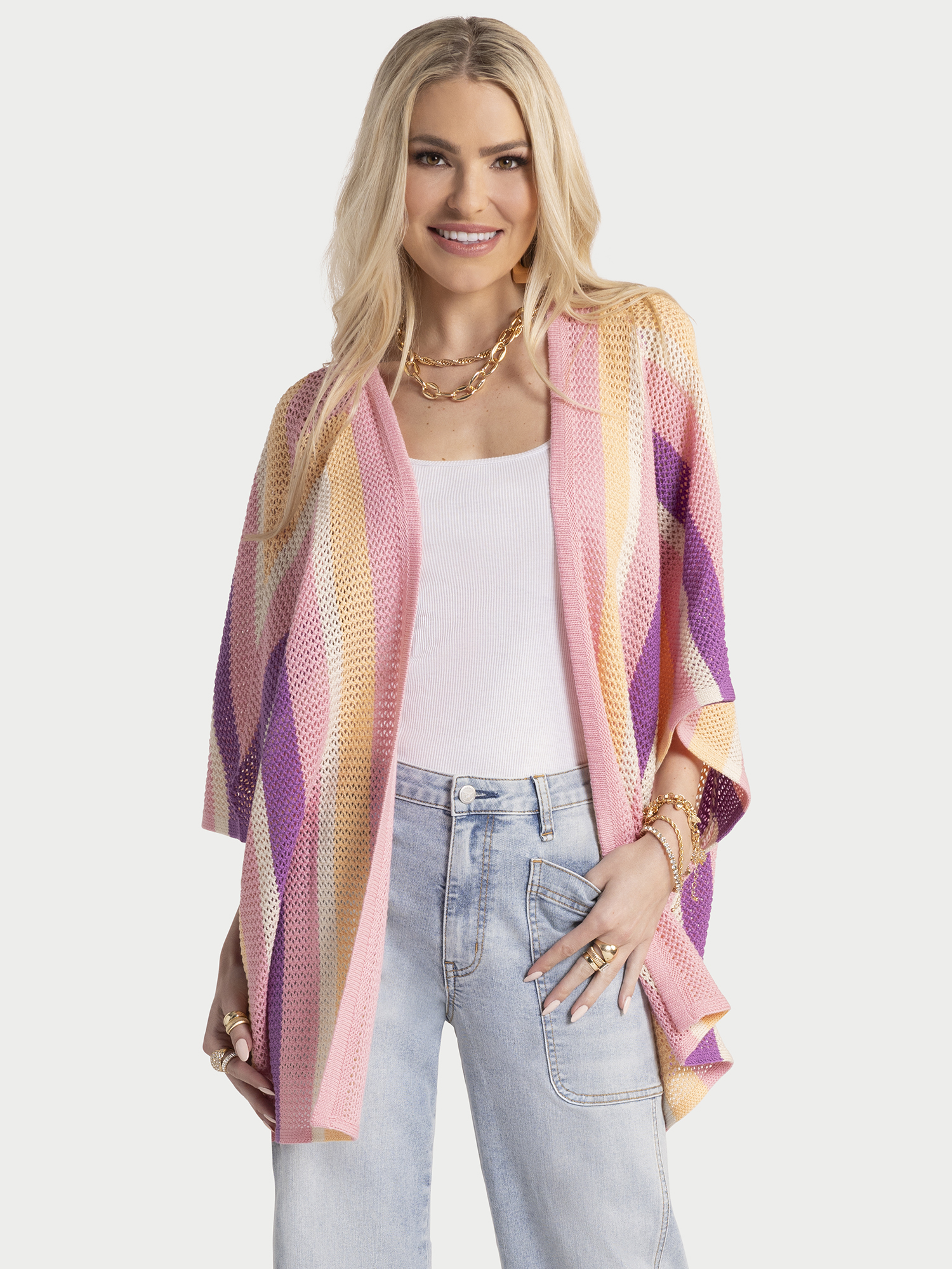 Jessica Simpson Women's Cordelia Pointelle Kimono, Sizes S-XL