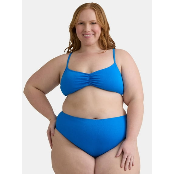 Jessica Simpson Women’s Crepe Bralette Bikini Top, Sizes L-XXL