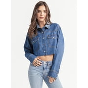 Jessica Simpson Women's Cropped Denim Western Shirt, Sizes XS-XL