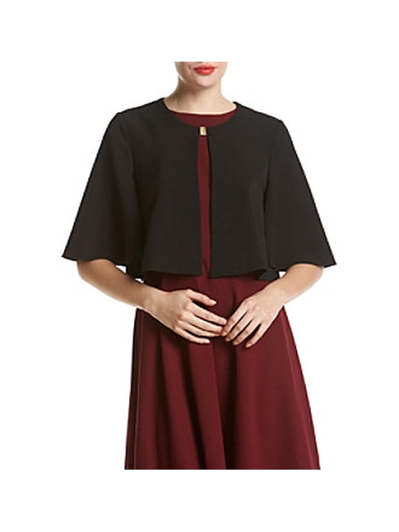 Women's Cropped Jacket Cover, Black, 2