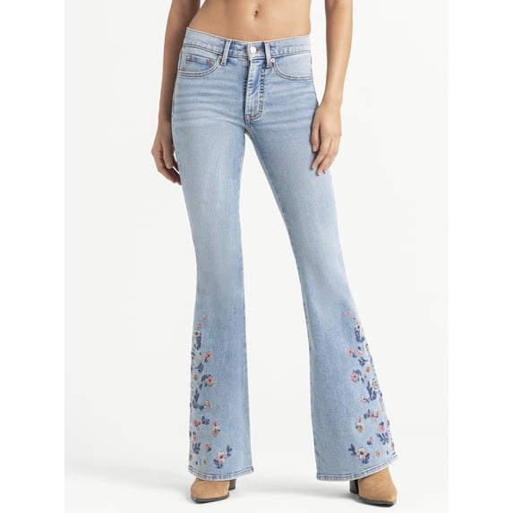 Jessica Simpson Women's and Women's Plus Daisy Fitted Flare Jeans, 30.5", 32.5", and 34.5" Inseams, Sizes 2-26W